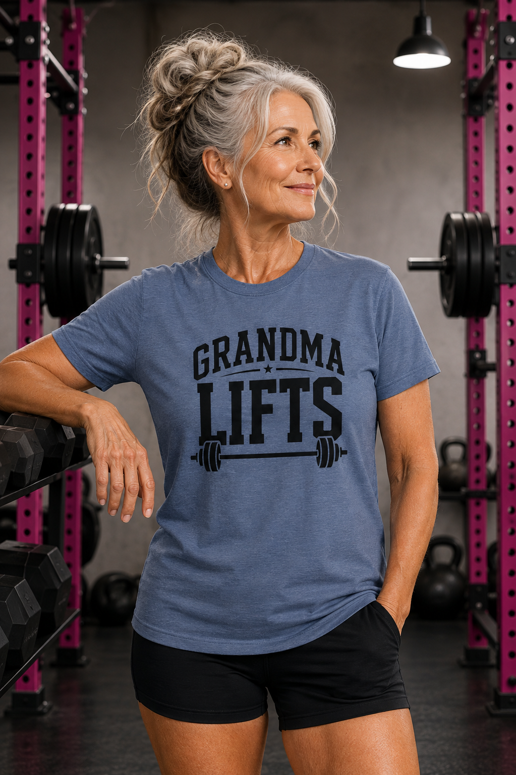 Grandma Lifts -  Unisex Softstyle T-Shirt — Front Black Logo