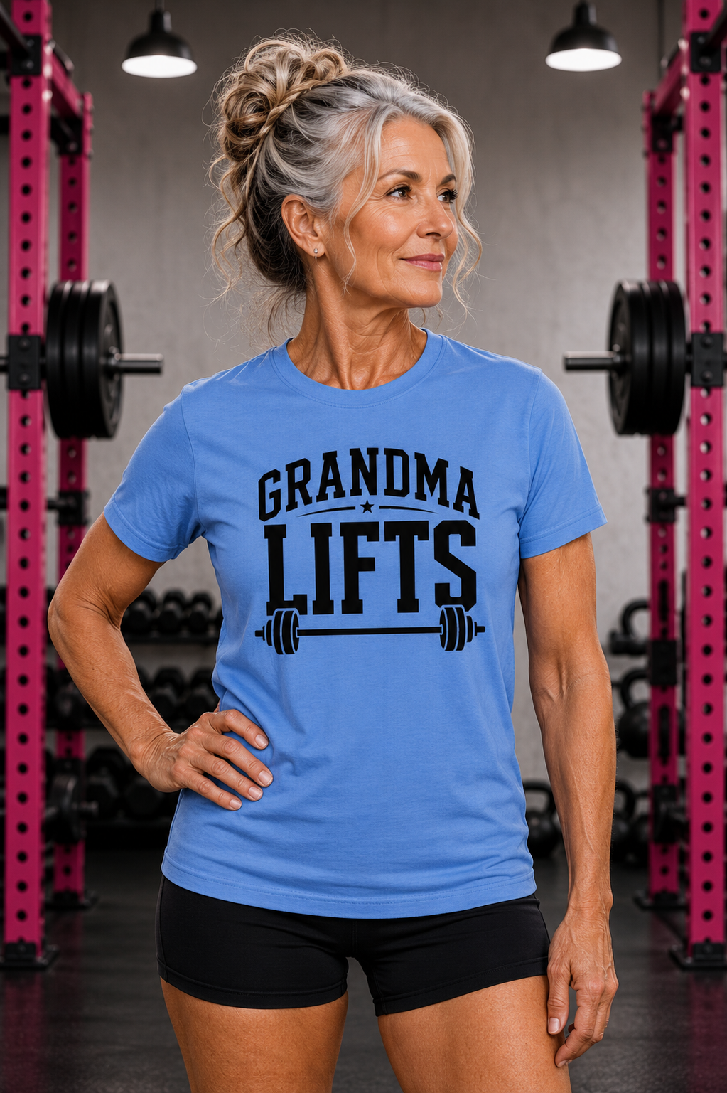 Grandma Lifts -  Unisex Softstyle T-Shirt — Front Black Logo