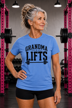 Grandma Lifts -  Unisex Softstyle T-Shirt — Front Black Logo