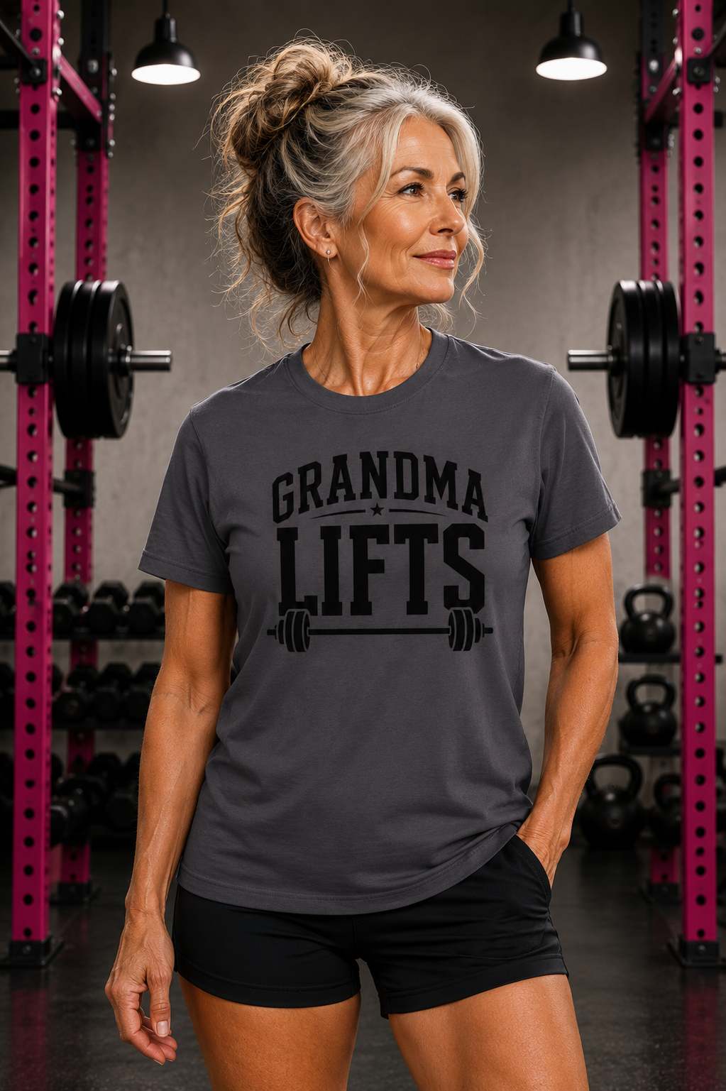 Grandma Lifts -  Unisex Softstyle T-Shirt — Front Black Logo
