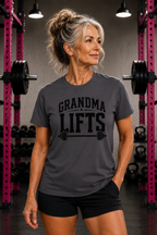 Grandma Lifts -  Unisex Softstyle T-Shirt — Front Black Logo
