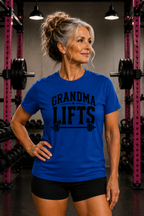 Grandma Lifts -  Unisex Softstyle T-Shirt — Front Black Logo