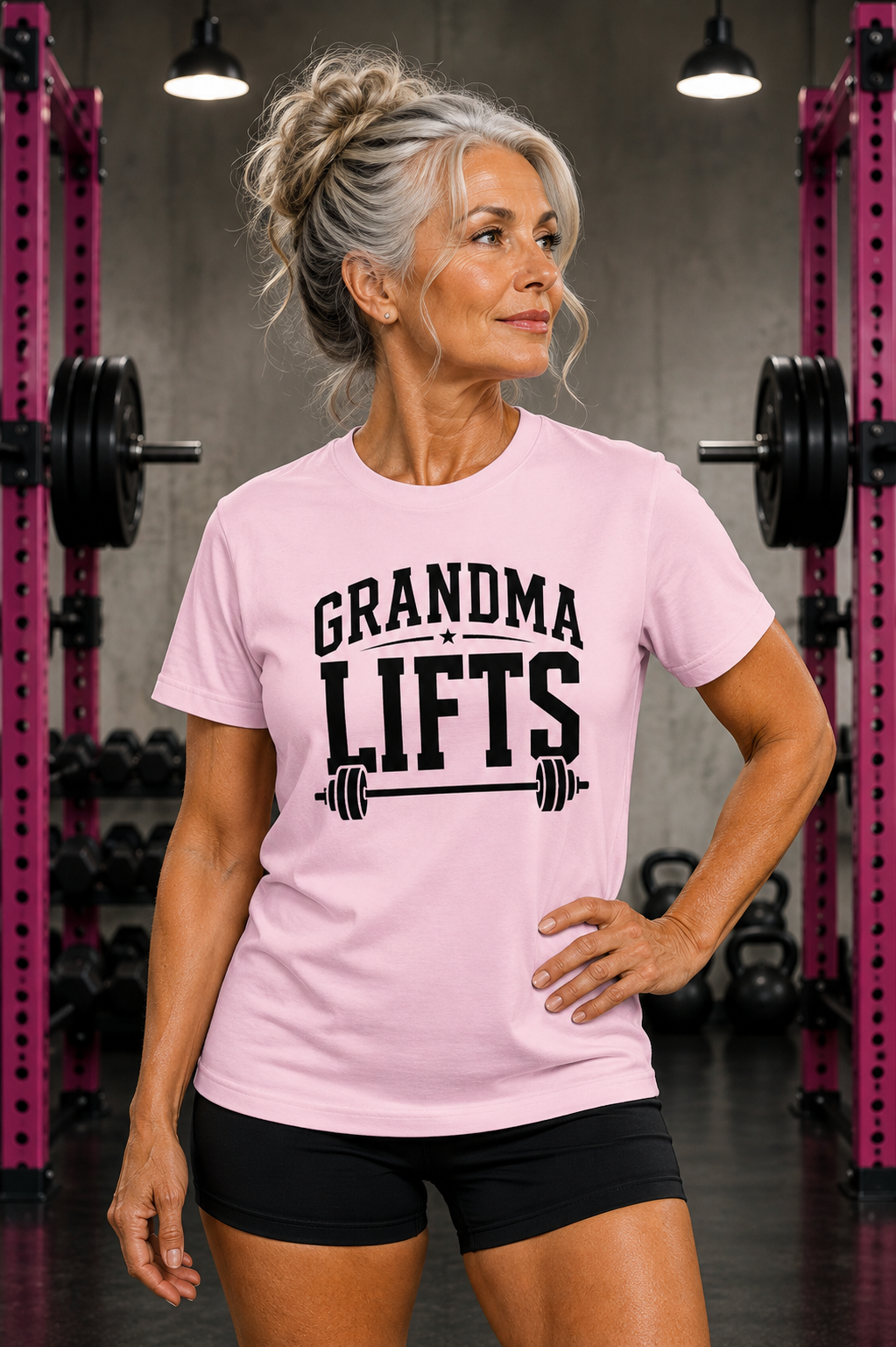 Grandma Lifts -  Unisex Softstyle T-Shirt — Front Black Logo