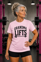 Grandma Lifts -  Unisex Softstyle T-Shirt — Front Black Logo