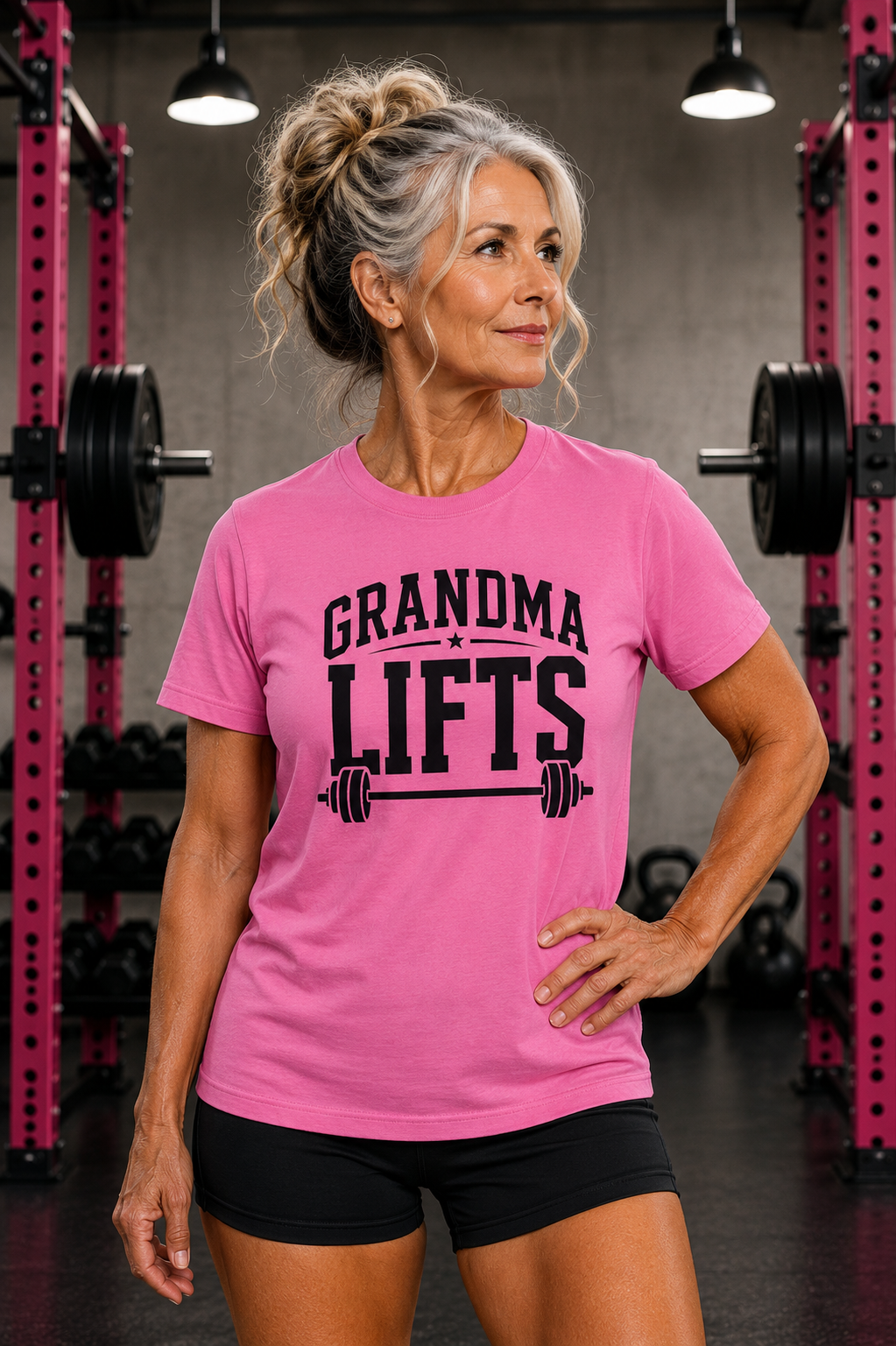 Grandma Lifts -  Unisex Softstyle T-Shirt — Front Black Logo