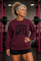 Grandma Lifts - Crewneck Sweatshirt — Front Black Logo