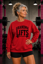 Grandma Lifts - Crewneck Sweatshirt — Front Black Logo
