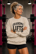 Grandma Lifts - Crewneck Sweatshirt — Front Black Logo