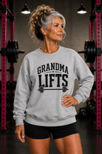 Grandma Lifts - Crewneck Sweatshirt — Front Black Logo