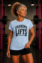 Grandma Lifts - Women's Softstyle Tee - Front Black Logo