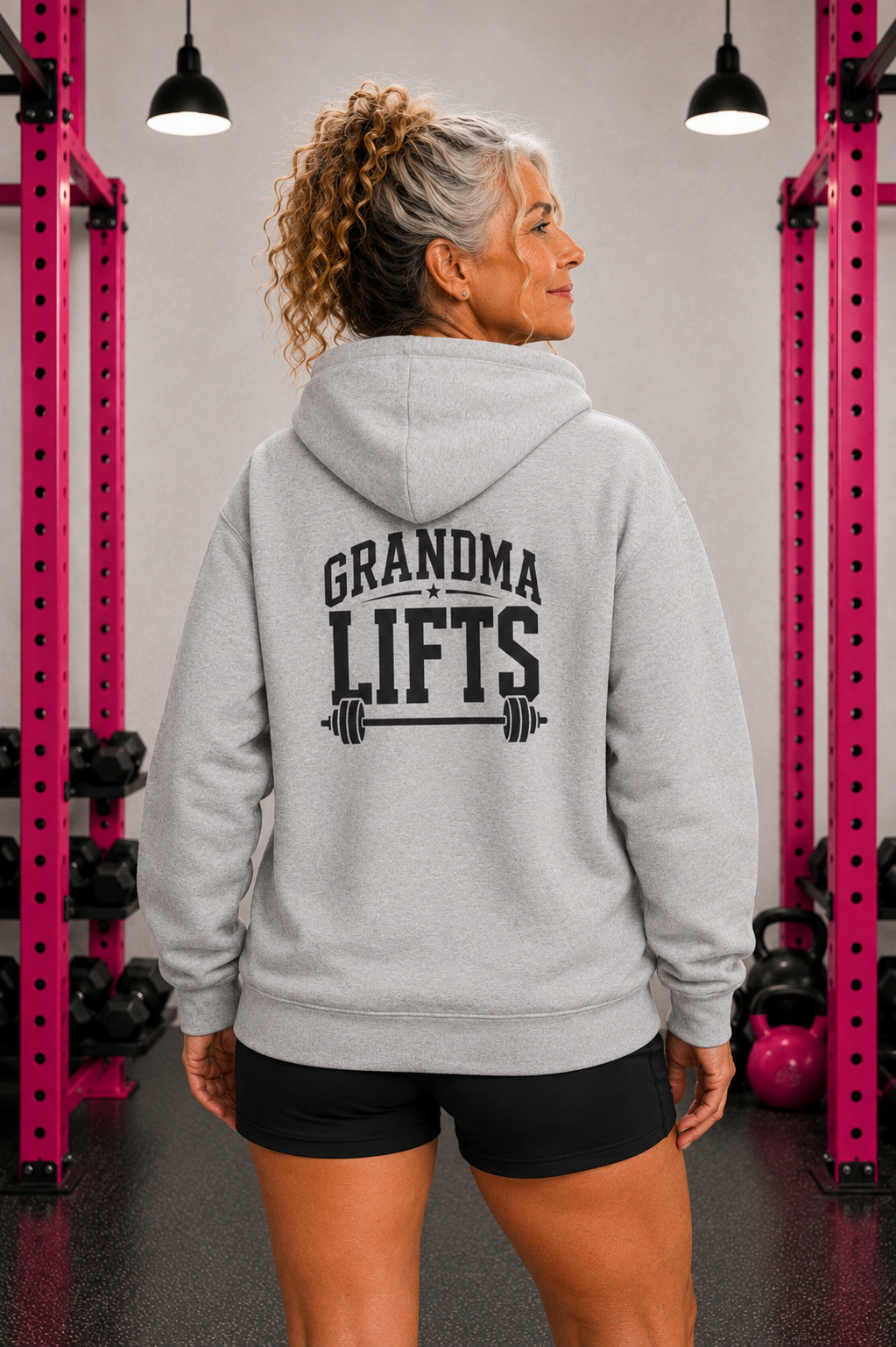 Grandma Lifts - Unisex Heavy Blend™ Hooded Sweatshirt - White Logo Front & Back
