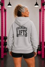 Grandma Lifts - Unisex Heavy Blend™ Hooded Sweatshirt - Black Logo Front & Back