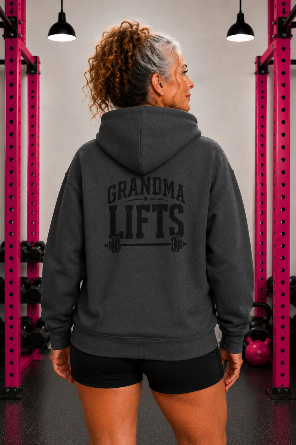 Grandma Lifts - Unisex Heavy Blend™ Hooded Sweatshirt - White Logo Front & Back