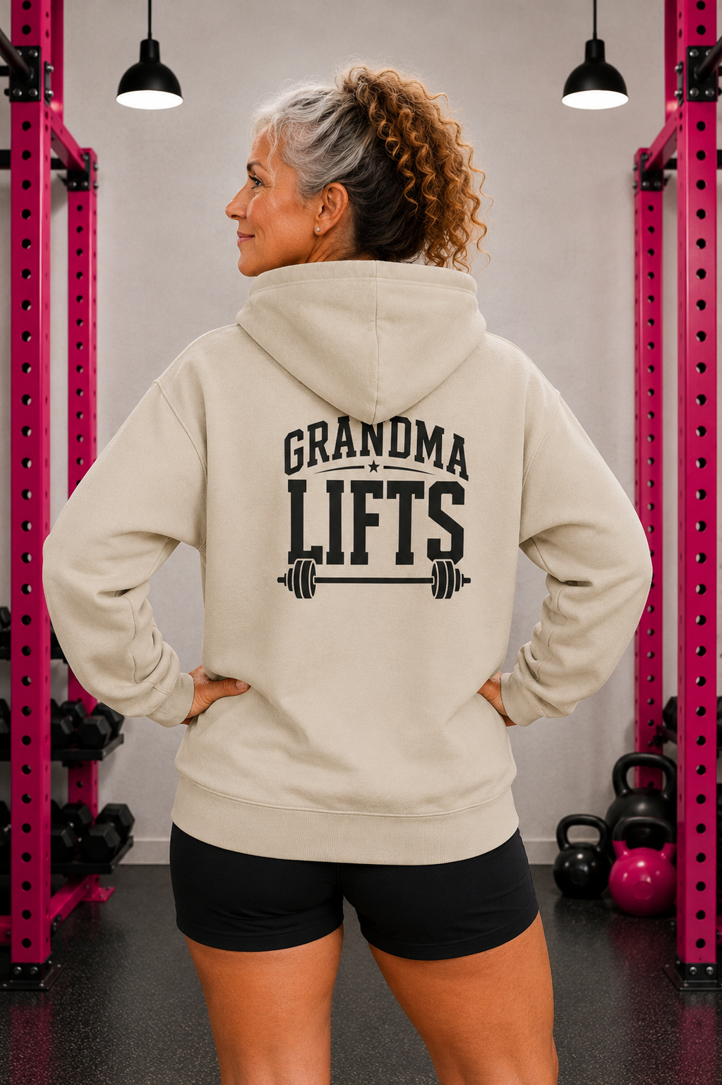 Grandma Lifts - Unisex Heavy Blend™ Hooded Sweatshirt - White Logo Front & Back