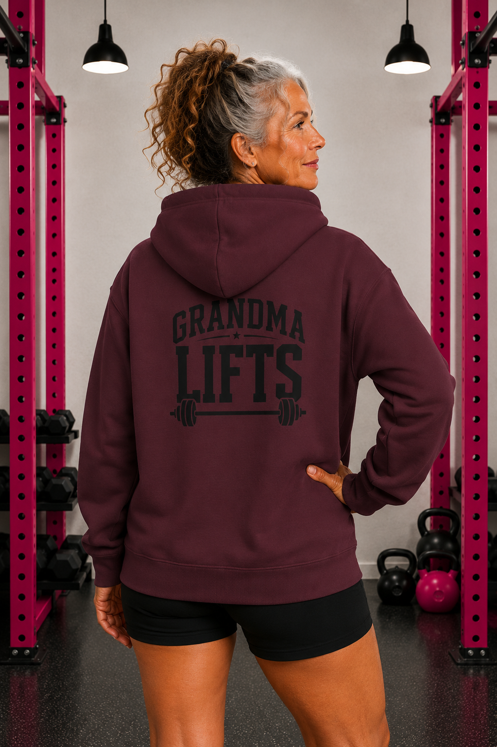 Grandma Lifts - Unisex Heavy Blend™ Hooded Sweatshirt - White Logo Front & Back