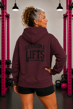 Grandma Lifts - Unisex Heavy Blend™ Hooded Sweatshirt - Black Logo Front & Back