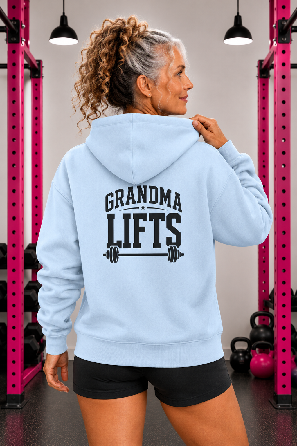 Grandma Lifts - Unisex Heavy Blend™ Hooded Sweatshirt - White Logo Front & Back