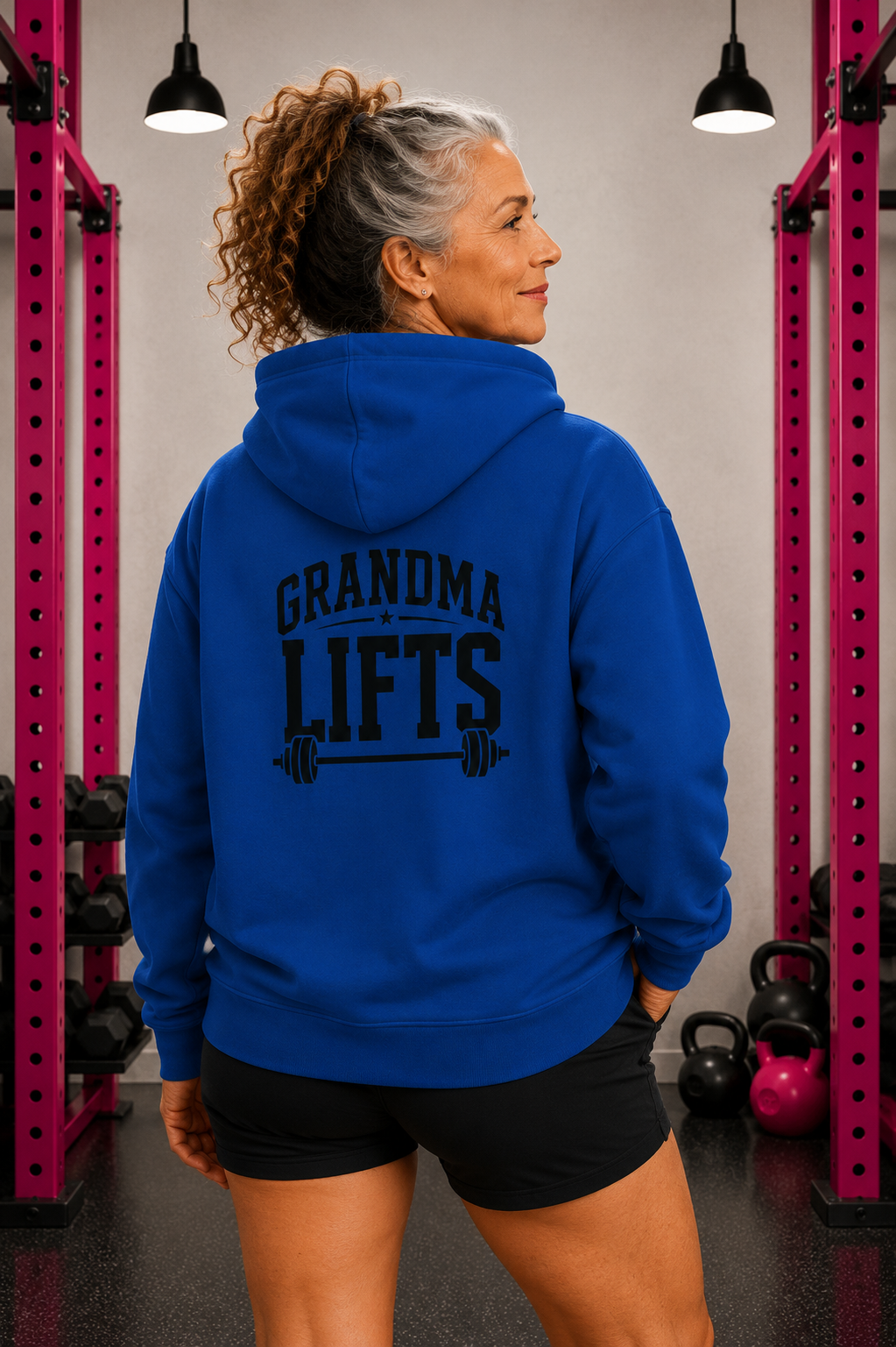 Grandma Lifts - Unisex Heavy Blend™ Hooded Sweatshirt - White Logo Front & Back