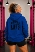 Grandma Lifts - Unisex Heavy Blend™ Hooded Sweatshirt - Black Logo Front & Back