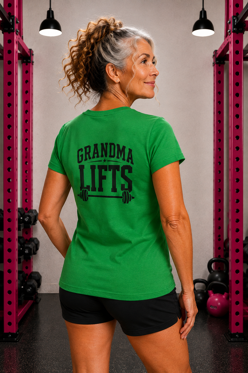 Grandma Lifts - Women's Softstyle Tee - White Logo Front & Back