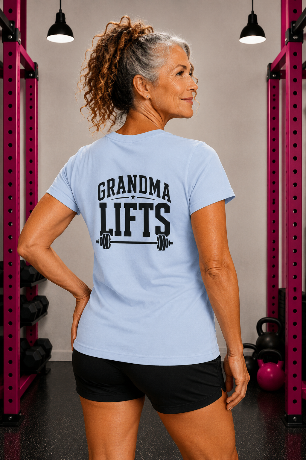 Grandma Lifts - Women's Softstyle Tee - White Logo Front & Back