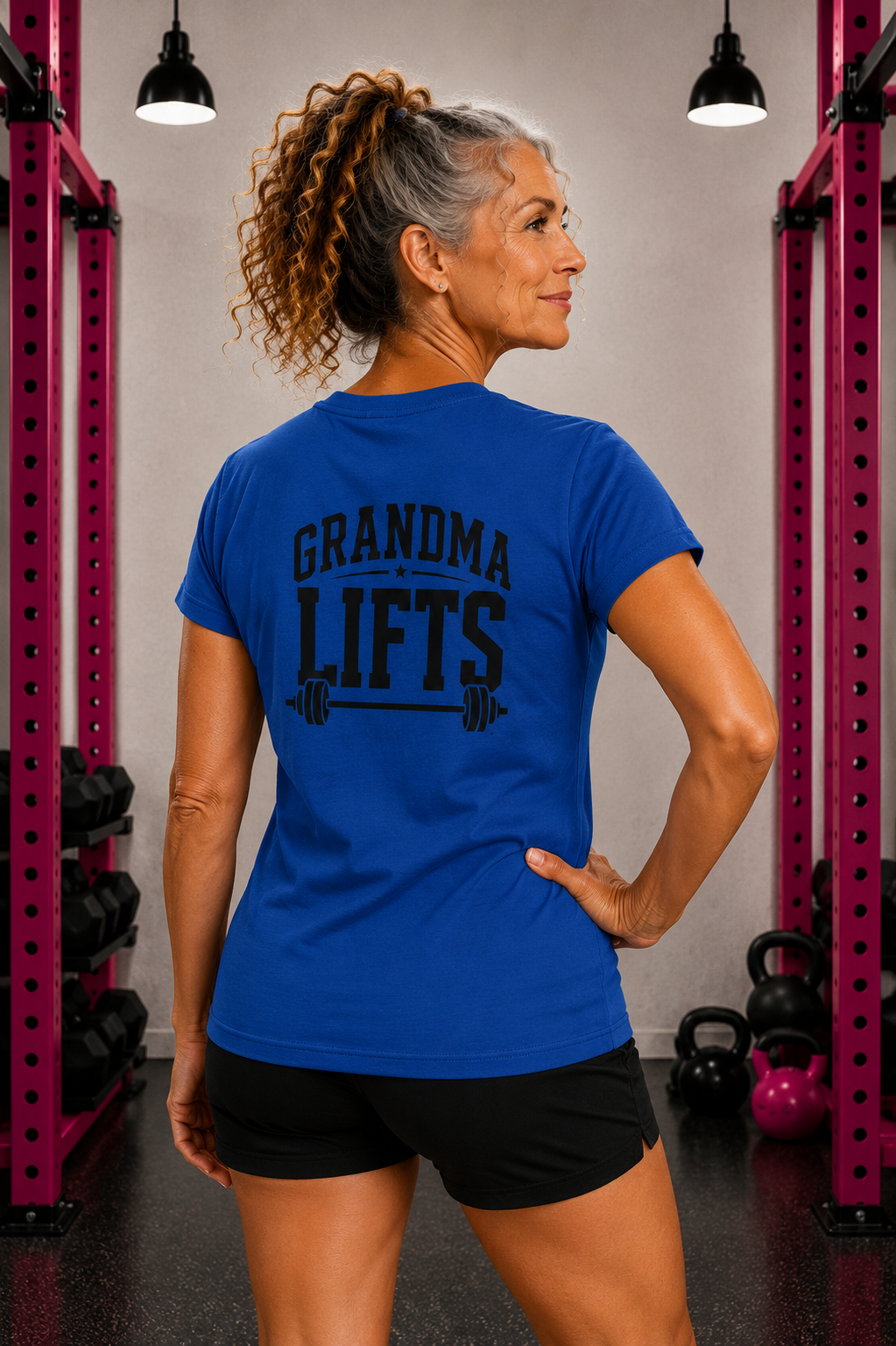 Grandma Lifts - Women's Softstyle Tee - White Logo Front & Back