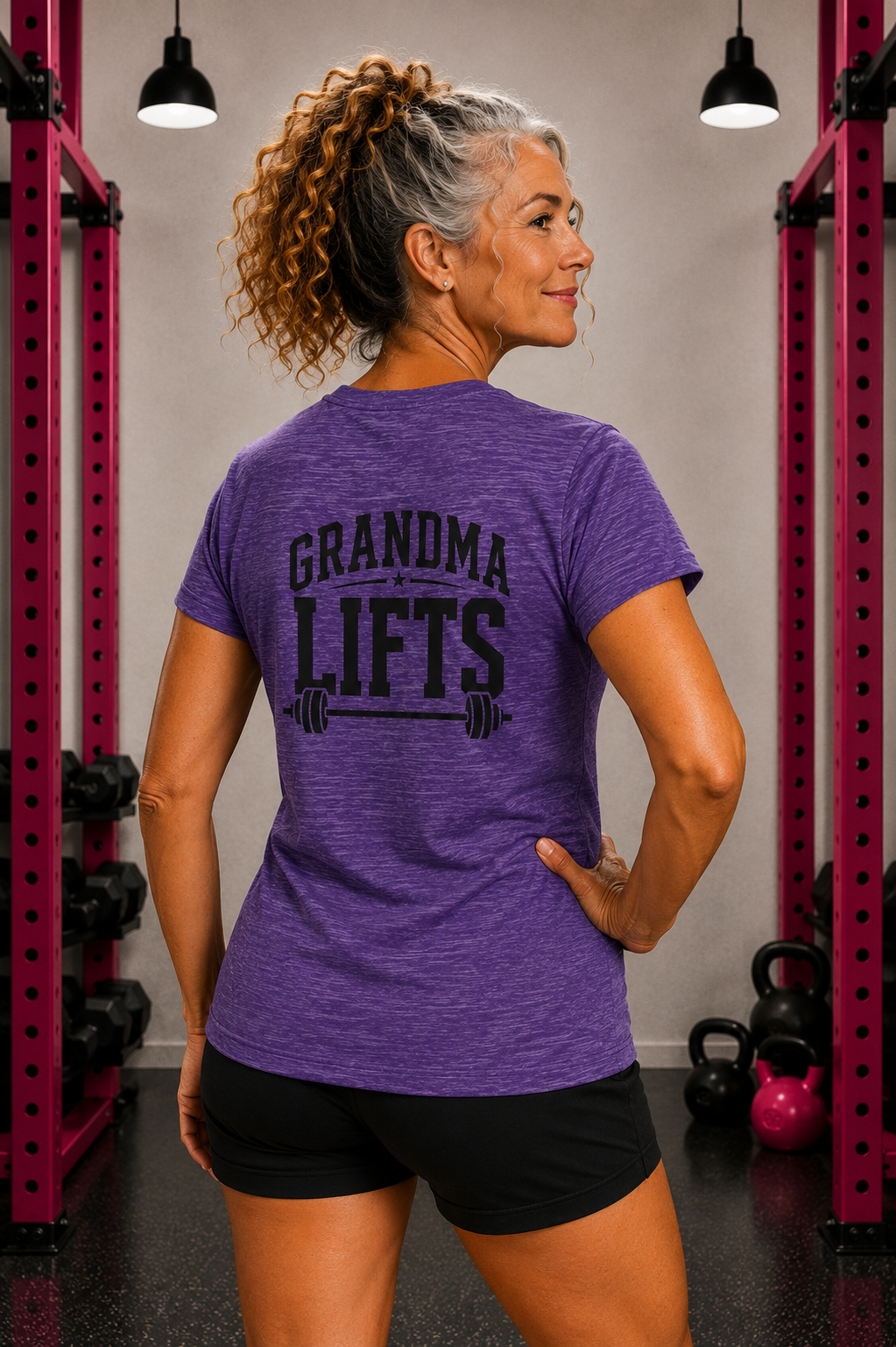 Grandma Lifts - Women's Softstyle Tee - White Logo Front & Back