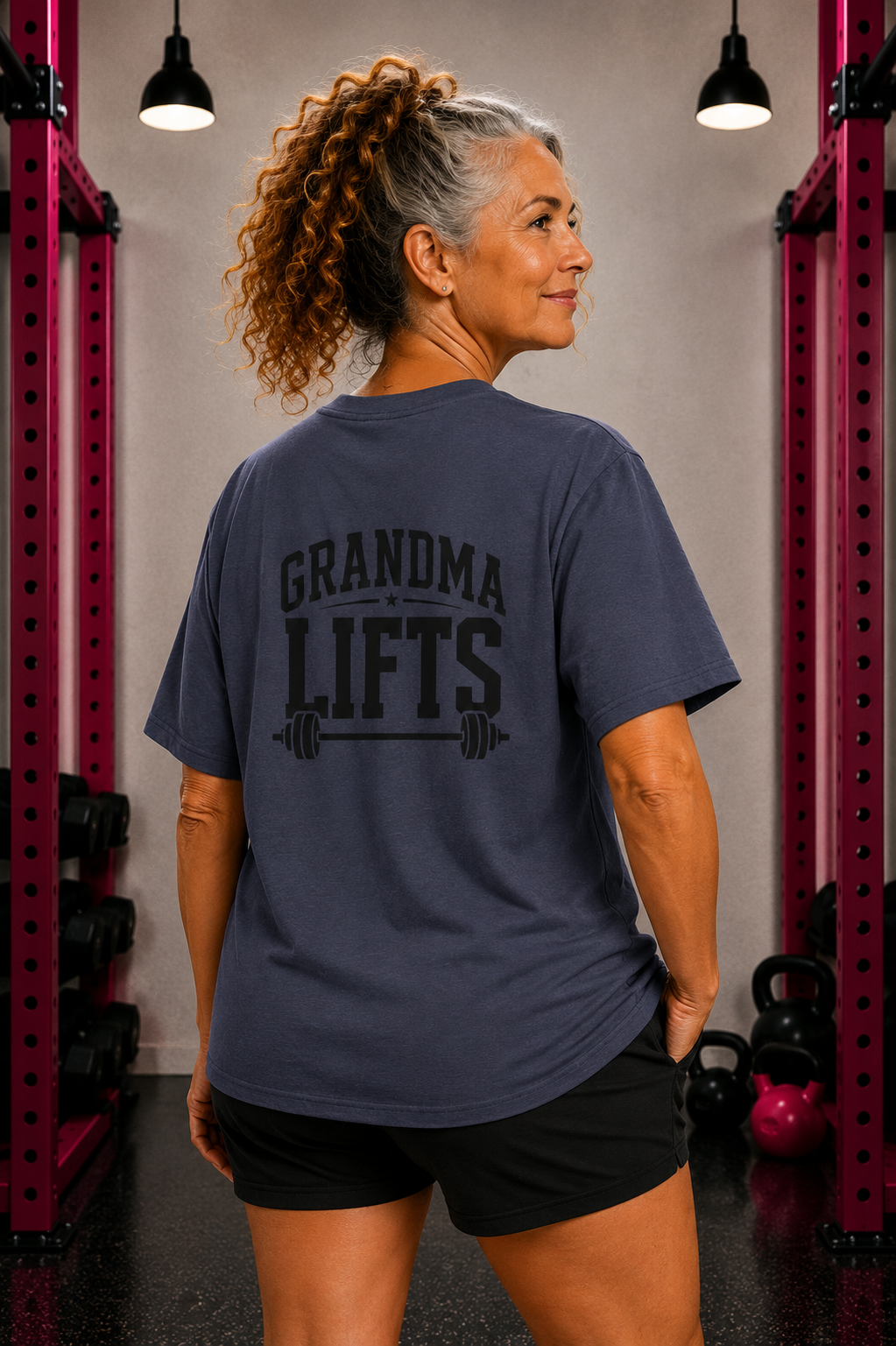 Grandma Lifts -  Unisex Softstyle T-Shirt — Front & Back Black Logo