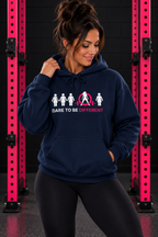 Dare To Be Different - Deadlift - Unisex Heavy Blend Hooded Sweatshirt - White Print on Front & Arm