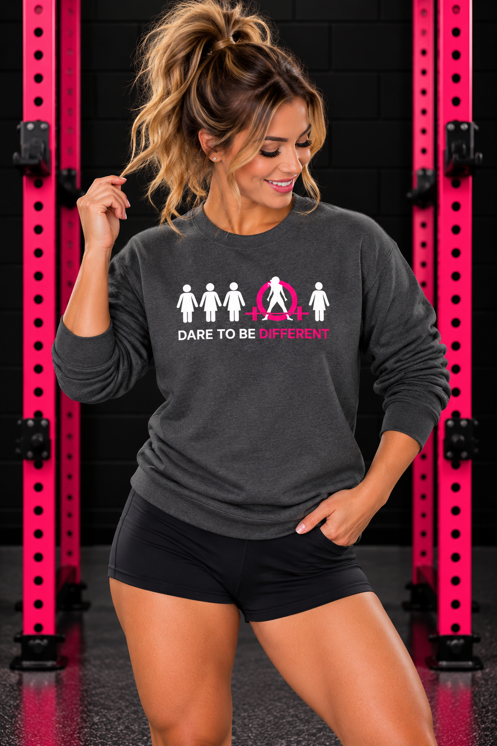 Dare To Be Different - Deadlift - Unisex Heavy Blend™ Crewneck Sweatshirt - Front Logo Plain Back