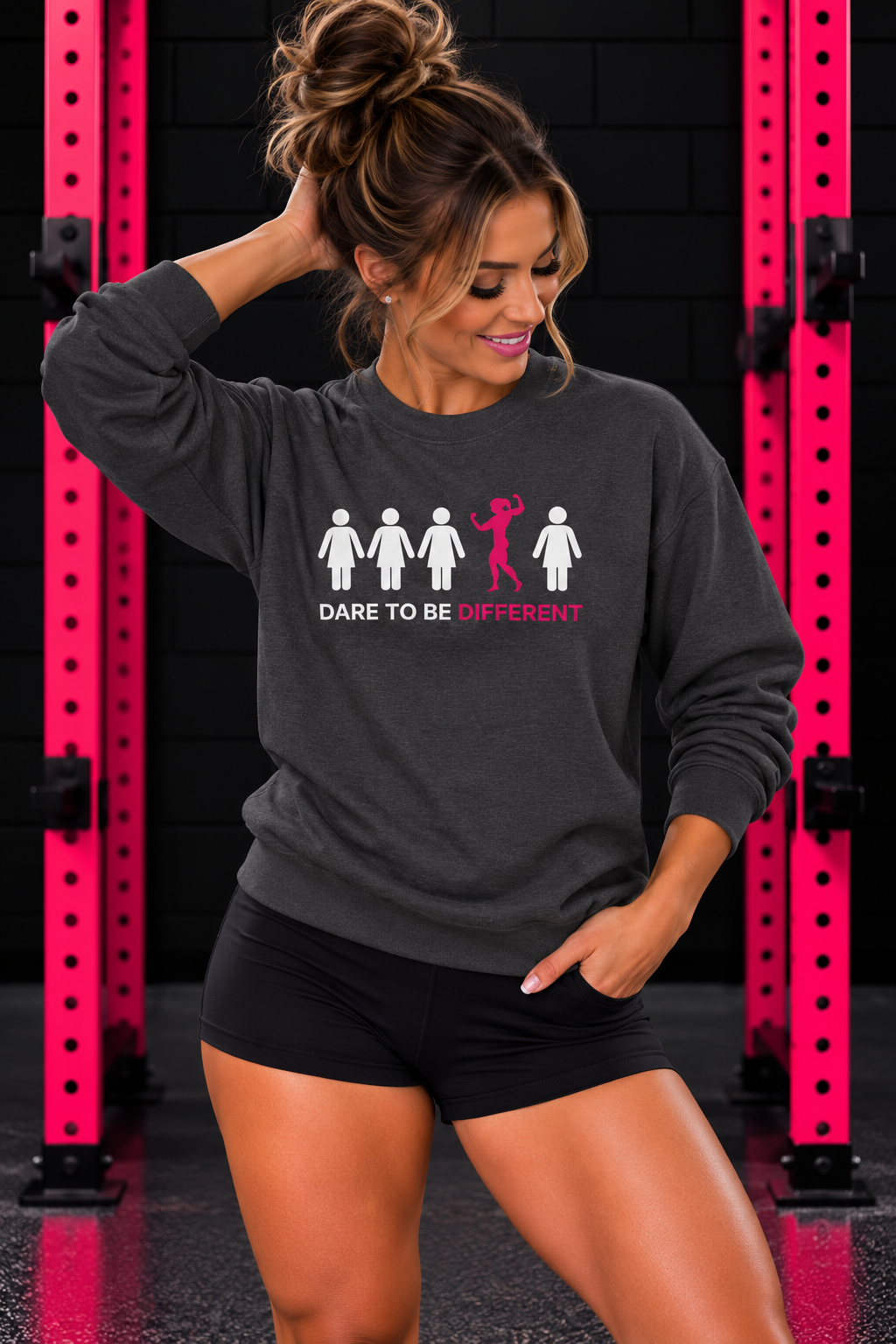 Dare To Be Different - Flex - Unisex Heavy Blend™ Crewneck Sweatshirt - Front  Logo Plain Back