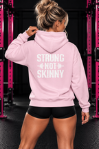 Strong Not Skinny – Unisex Hoodie | Distressed White Logo