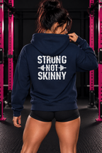 Strong Not Skinny – Unisex Hoodie | Distressed White Logo