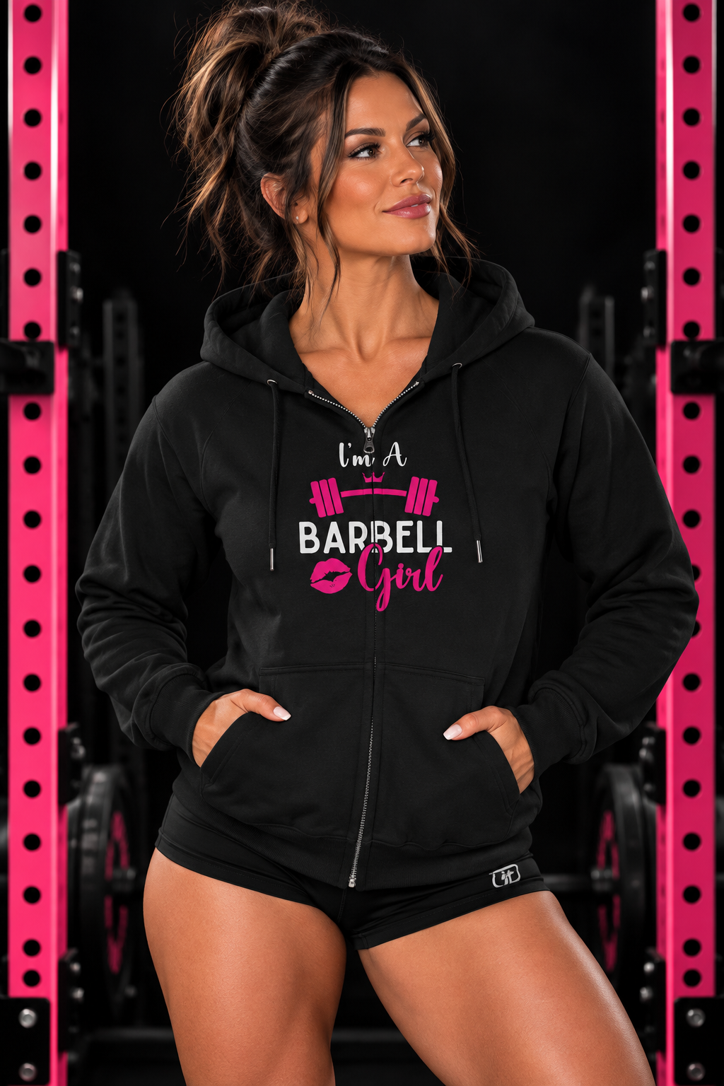 I'm a Barbell Girl - Unisex Heavy Blend™ Full Zip Hooded Sweatshirt – Front Logo