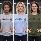 45 + 45 = 135 – Unisex Softstyle Tee | Black Front, Plain Back
