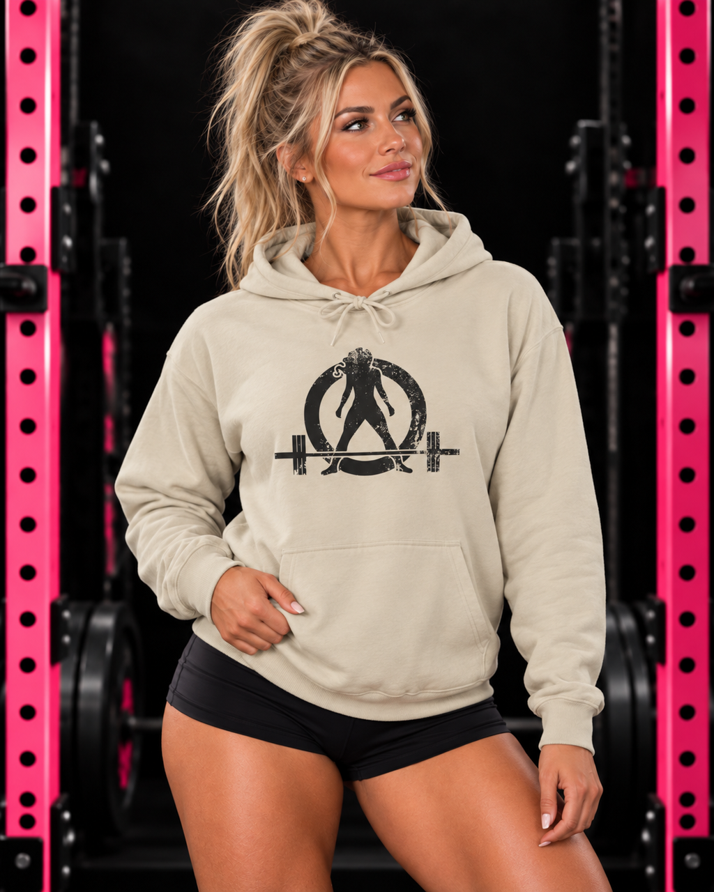 WWLW Distressed Black Logo Hoodie – Unisex Heavy Blend