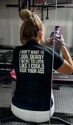 Kick Your Ass – Women’s Softstyle Tee | Distressed White Logo