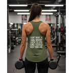 Kick Your Ass – Women’s Racerback Tank | Classic White Logo