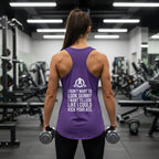 Kick Your Ass + WWLW – Women’s Racerback Tank | White Logo