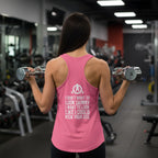 Kick Your Ass + WWLW – Women’s Racerback Tank | White Logo