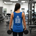 I DON’T WANT TO LOOK SKINNY I WANT TO LOOK LIKE I CAN KICK YOUR ASS – WWLW White Logo Unisex Heavy Cotton Tank Top