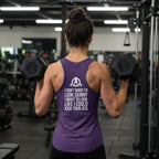 I DON’T WANT TO LOOK SKINNY I WANT TO LOOK LIKE I CAN KICK YOUR ASS – WWLW White Logo Unisex Heavy Cotton Tank Top