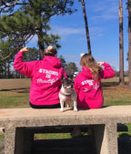 Strong Is Beautiful – Unisex Heavy Blend™ Hooded Sweatshirt (Distressed White Logo) 🤍💪