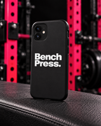 Bench Press. - Tough Phone Case — collection design in black gym with pink racks