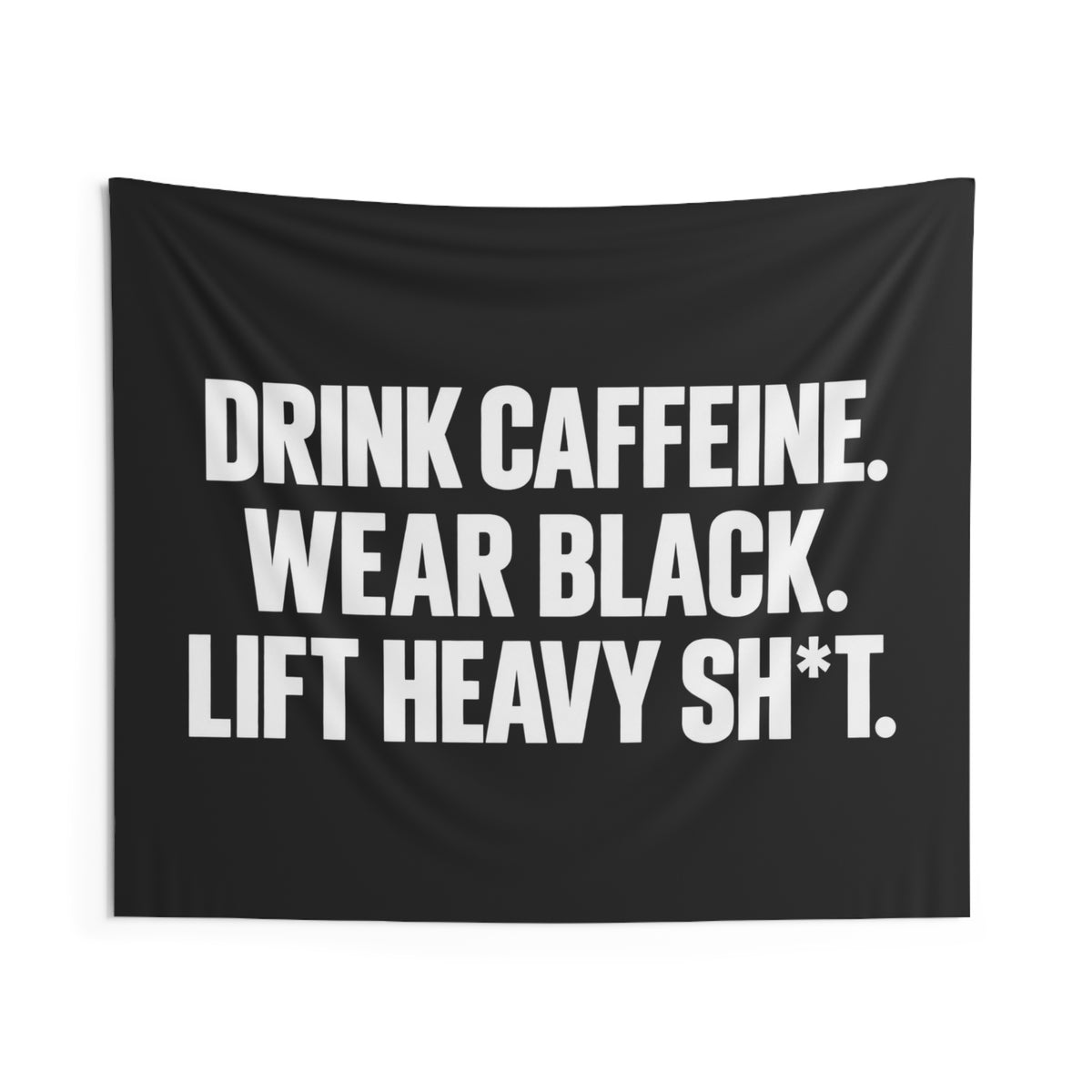 Drink Caffeine wall tapestry — landscape supplier mockup