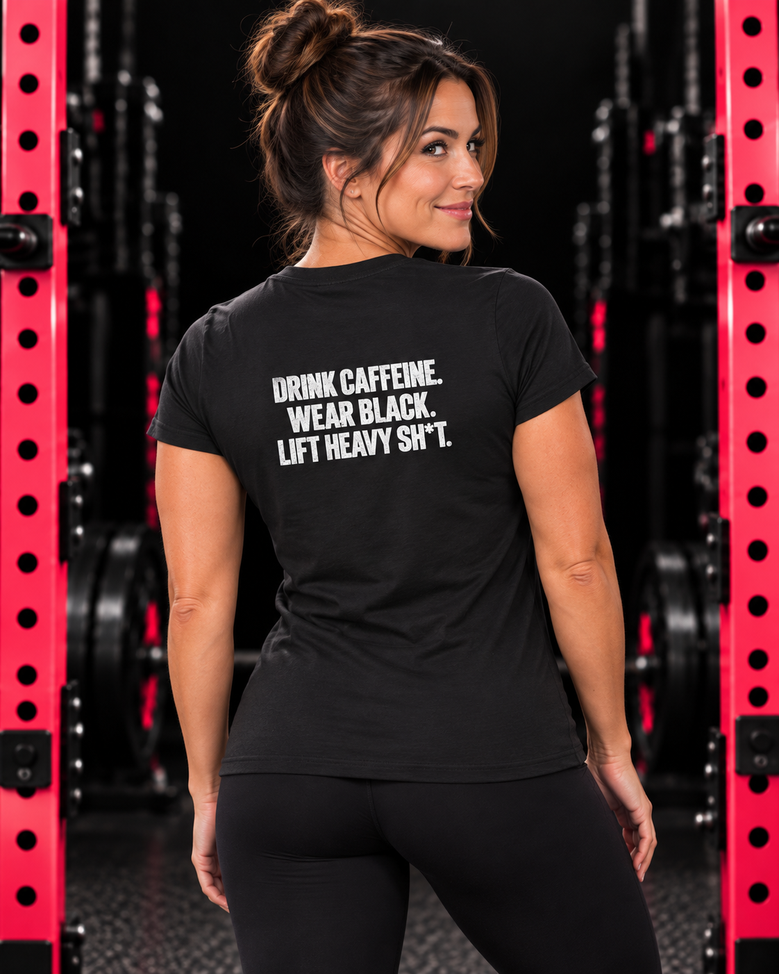 Drink Caffeine. Wear Black. Lift Heavy Shit. — womens-softstyle in the WWLW gym