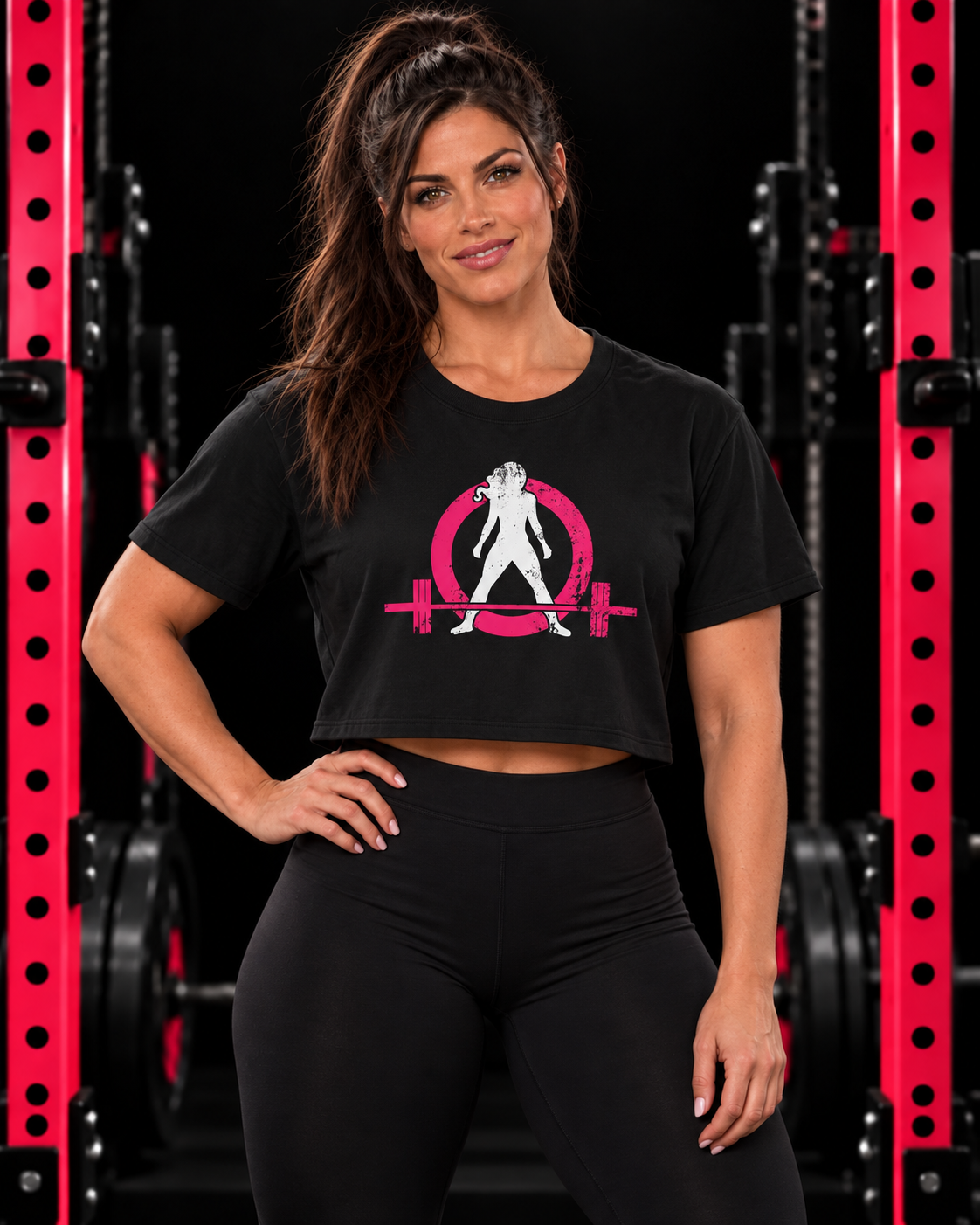 Crop Tee - Distressed Color Logo — gym hero