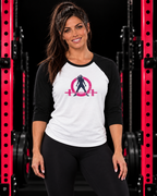 3\4 Sleeve Baseball Tee - Distressed Color Logo — WWLW gym hero image