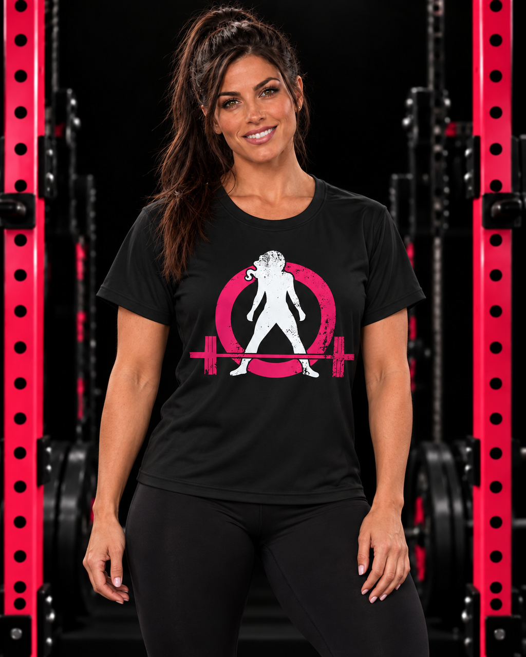 Women's Sports Jersey (AOP) - Black - Color Inverted Distressed Logo — WWLW gym hero image