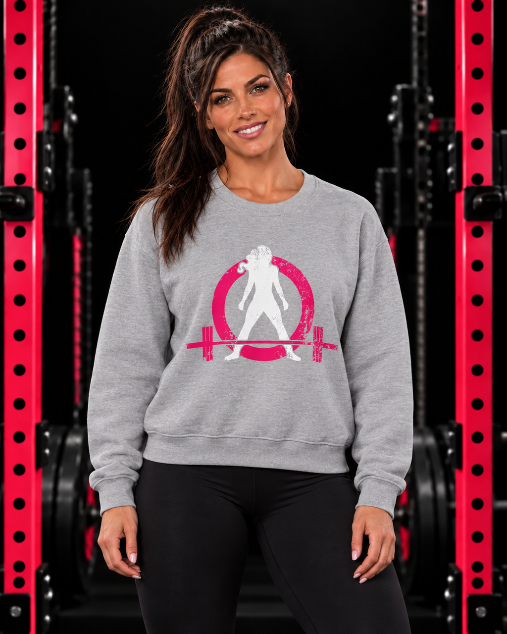 Distressed Logo - Unisex Heavy Blend™ Crewneck Sweatshirt - Inverted Color Logo — WWLW gym hero image